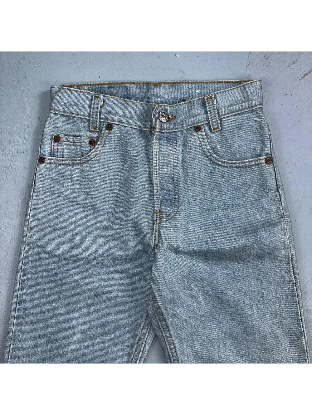Levis 701 Vintage 90s USA XX Straight Leg Jeans Blue Light Wash 501 Rare 25x32